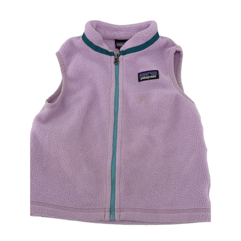 Patagonia Fleece Vest Girls 2T Lavender Full Zip Polyester